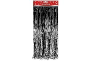 THE HOME FUSION COMPANY Black Christmas Xmas Decoration Angel Hair Tinsel Shredded Tinsel Decorate Tree
