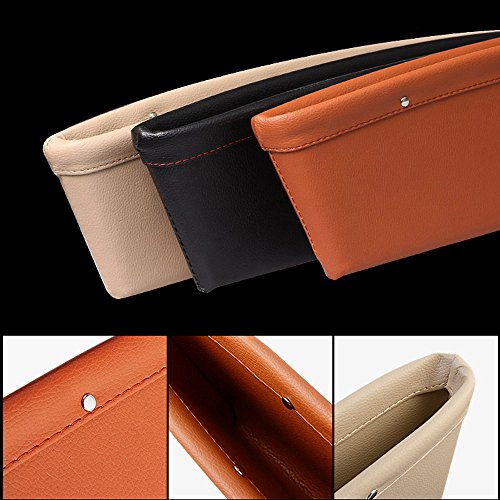 image for Moon River 2 PCS Premium PU Leather Car Pocket Organizer Seat Console 