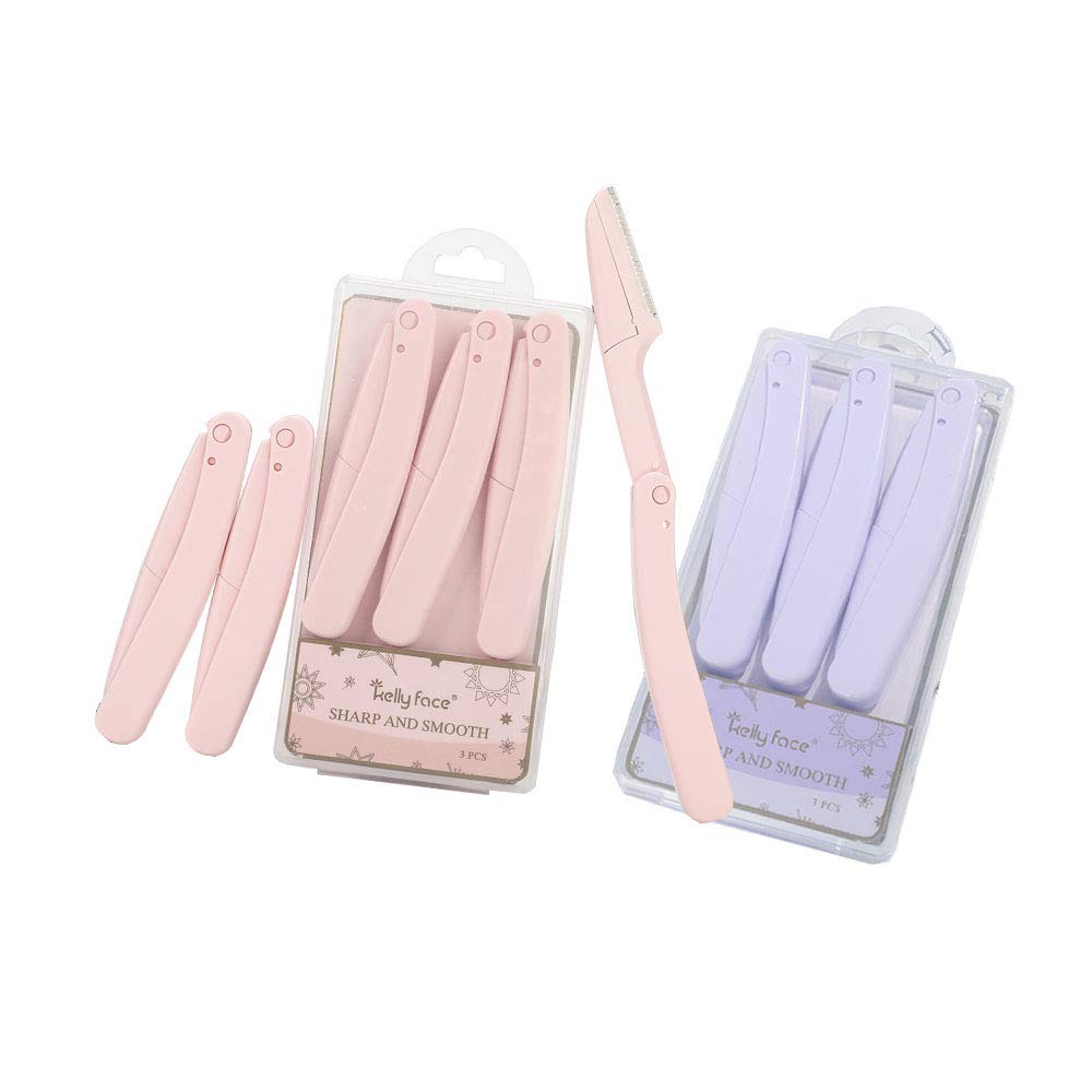 Pack of 6 Eyebrow Razor Shaper Razor Trimmer for Women and Men Face Hair Remover, Eyebrow Razor, Face Razor, Eyebrow Razor, Pink/Purple