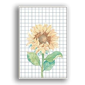 Framed Canvas Wall Art Beautiful Flowers in Grid Giclee Print Gallery Wrap Modern Home Prints Ready to Hang - 16x24 inches