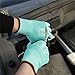 Tarantula Nitrile Coated Safety Work Gloves for General Purposes, Lightweight Work Gloves, 13 Gauge Mint Green Polyester Shell, Black Sandy Nitrile on Palm and Fingers, 12 Pair per Pack