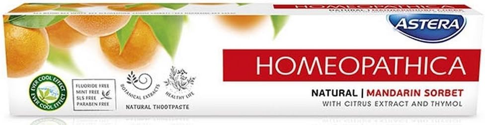 ASTERA NATURAL HOMEOPATHIC TOOTHPASTE 75ml. MINT,FLUORIDE,SLS FREE.FAST EFFECT!!