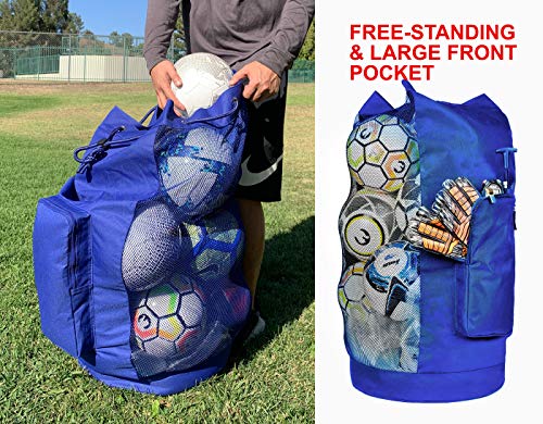 image for Fitdom Heavy Duty XL Soccer Mesh Equipment Ball Bag w/Adjustable Shoul