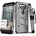 Zizo Bolt Series compatilbe with LG V20 Case Military Grade Drop Tested with Tempered Glass Screen Protector, Holster, Kickstand Gray Black