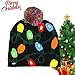 AUHOO LED Light up Christmas Beanie Hat/Cap with LED Bulb Necklace