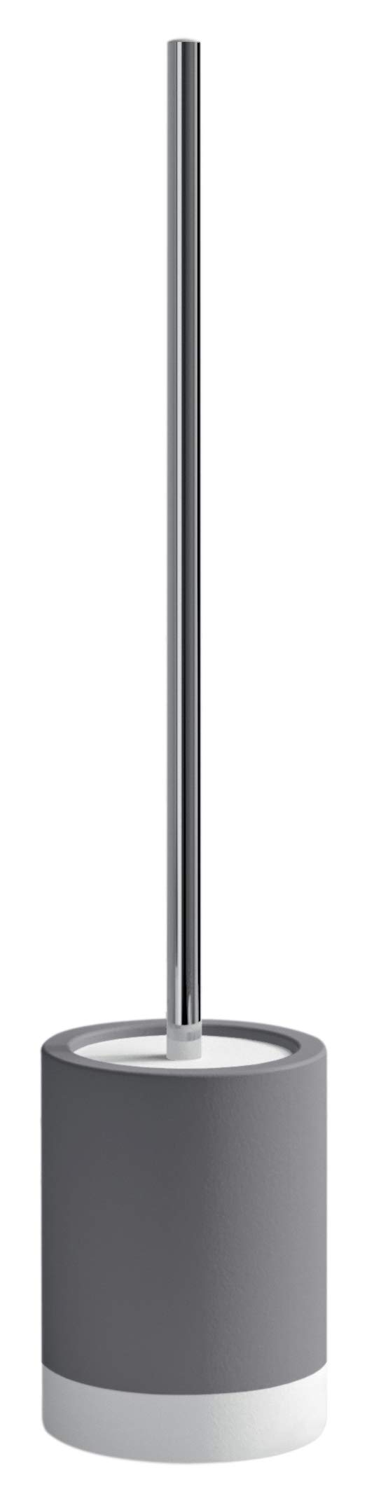 Gedy New Mizar Toilet Brush Toilet, Ceramic, Grey, 9.7 x 9.7 x 47.5