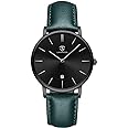 L LAVAREDO Watch for Men, Extremely Thin Mens Watches Minimalist Analog Men's Leather Wrist Watches with Time/Date, Birthday Gift for Men Boyfriend