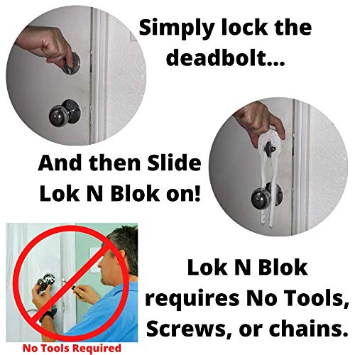 Lok N Blok Portable Door Lock Deadbolt Device No Tools Required For