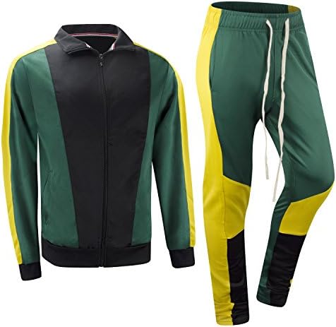 ALMAS APPAREL New Men Stripe Zip Pocket Track Pants Sweatsuit Track Suit