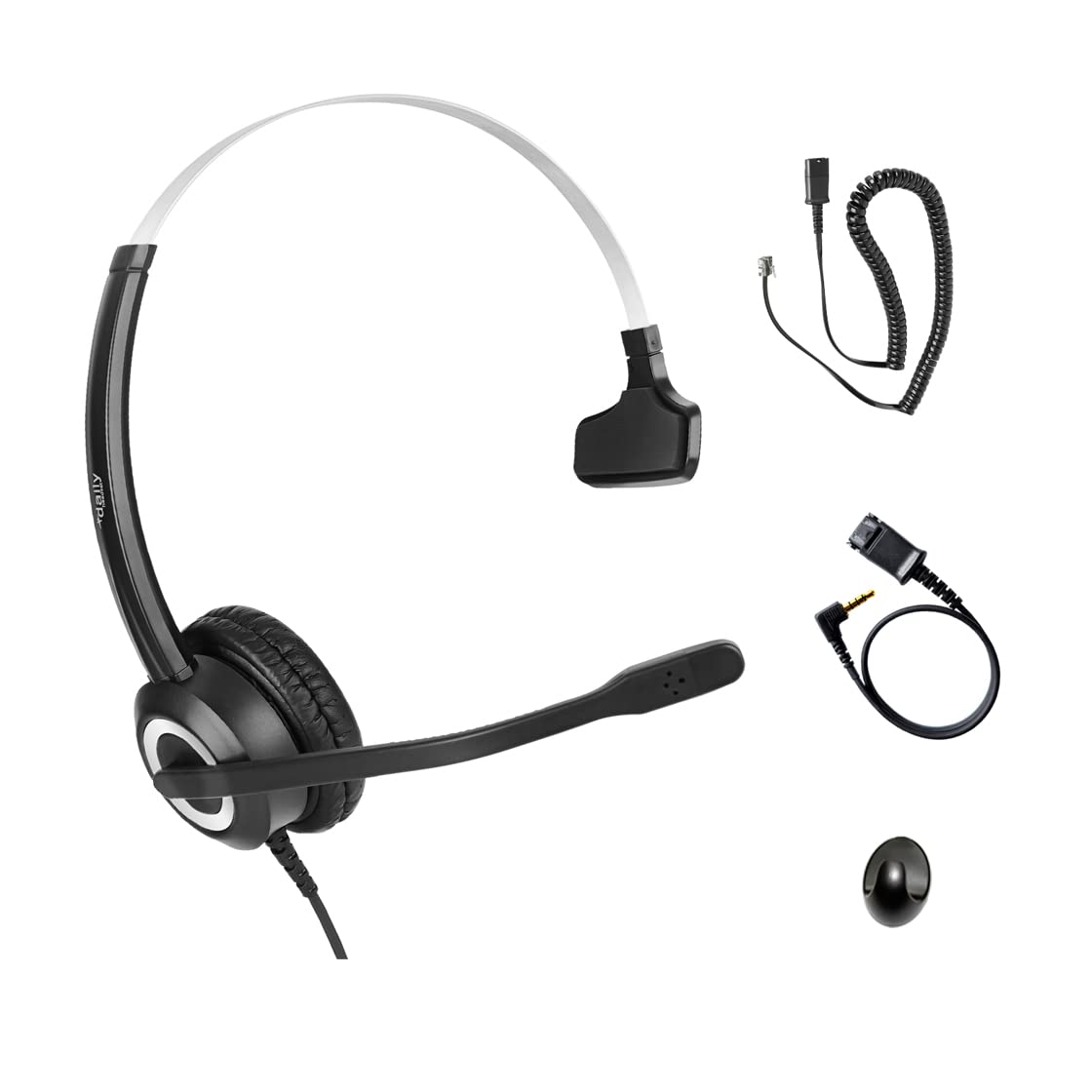 Photo 1 of (USED/FAIR) Phone Headset Noise Cancelling Mic RJ9 U10P Bottom Cable Compatible with Polycom VVX, Mitel, Shoretel, Nortel (Avaya) Phones