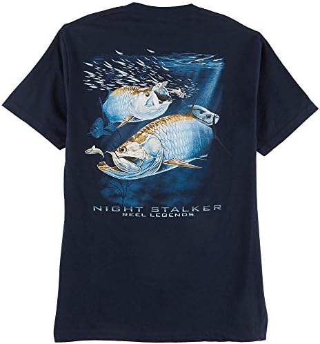 Reel Legends Mens Night Stalker T-Shirt Large New Navy Blue