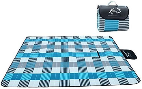 Waterproof 60" x 78" Outdoor Picnic Mat Foldable Beach Mat Camping Mat Baby Climb Plaid Blanket Rug Outdoor camping picnic mat moisture-proof crawling mat thick Tent pad