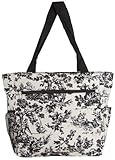 World Traveler French Toile Travel Tote Bag, Ivory and Black