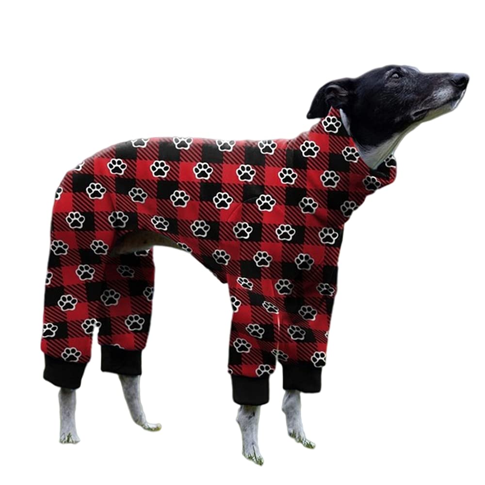 Photo 1 of Cnkwei Dog Pajamas Medium Large Dog Paw Printed Greyhound Pajamas Jumpsuit Bodysuit