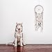 Caught Dreams | Boho Style Dream Catcher | Handmade Bedroom Wall Decoration | Craft Ornament Gift | Bohemian Influenced Natural String with Beads & Feathers | 10.5” Diameter & 36” Long