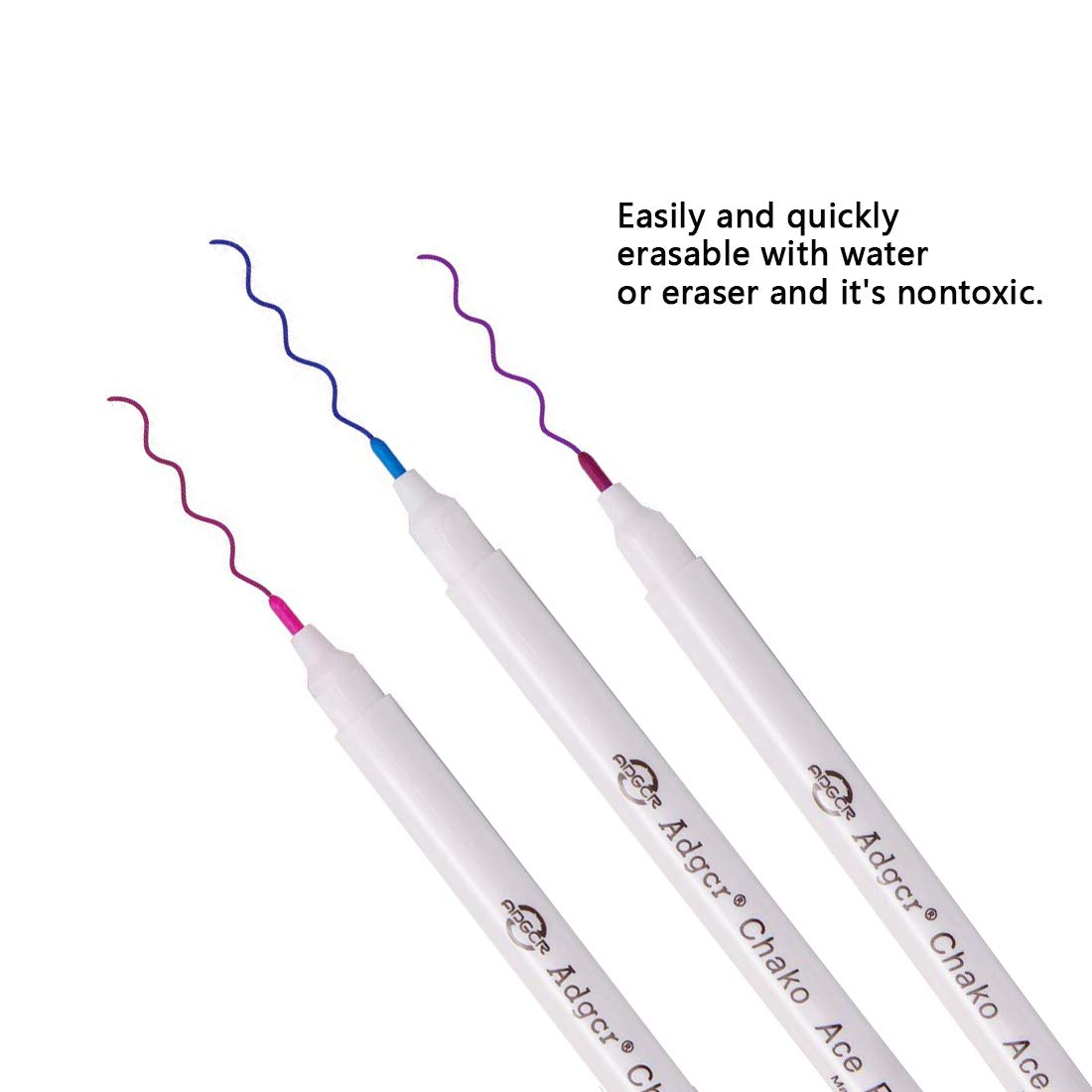 YsesoAi 15-Count 5 Color Disappearing Erasable Ink Fabric Marker Pen for Tailor's Chalk Gel pens Sewing Tools (3Pcs Each Color)