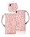 iPhone 8 Case,iPhone 7 Wallet Case,FLYEE Premium Flip Wallet Leather [kickstand] [Emboss Flower] Magnetic Protective Cover with Card Slots and Detachable Wrist Strap for iPhone7 iPhone8 5.5 Inch Pink