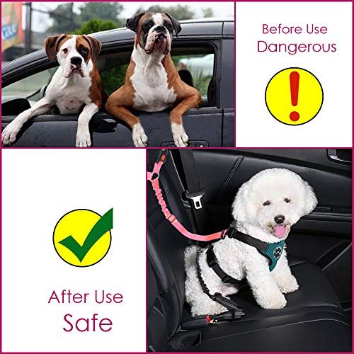 Lukovee Dog Car Seat Belt, 2 Pack Headrest Restraint Seatbelt