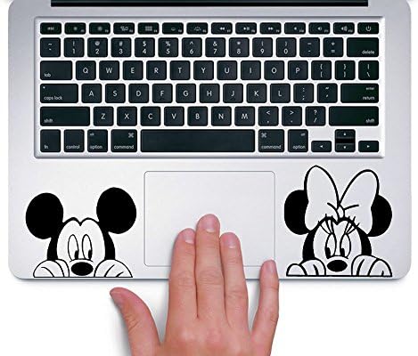 Mickey and Minnie Peeking Up Disney - for Laptop Trackpad Vinyl Sticker Decal (2.5 inch)