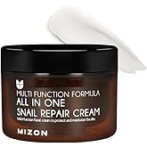 MIZON AllinOne Snail Repair Cream Korean Face Moisturizer with Snail Mucin 12 Natural Extracts Hydrating & Nourishing Cream for Fine Lines Wrinkles & Blemish Care – BigPresentation(4.06 fl oz)