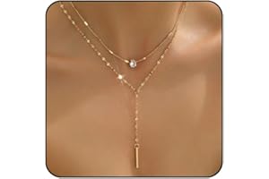 Lariat Necklace for Women Dainty Layered Necklace for Women Gold Drop Necklaces Y Necklaces Jewelry for Womens Gifts