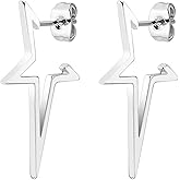 coadipress Star Stainless Steel Earrings for Women Punk Trendy Hollow Star Dangle Drop Earrings Minimalist Star Geometric Earrings Birthday Party Jewelry Gifts