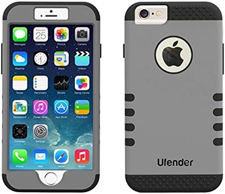 iPhone 6 Case, iPhone 6S Case, Ufender [Hybrid 3-in-1] Impact resistant Rugged Case Soft Silicone Interior Hard Exterior Shell Dual-Layer Scratch Resistance 3 Layer Slim Stylish (Grey)