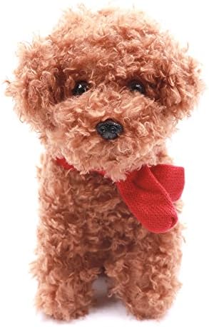 Lucky Gourd 10" Small Poodle Pal Dog with Scarf Puppy Plush Toys Stuffed Animal,Brown
