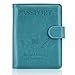 ACdream Passport Holder Cover, Leather Travel Wallet Case, RFID Blocking Document Organizer Protecrtor, with Slots for Credit Cards, Boarding Pass, for Women and Men - Sky BLue