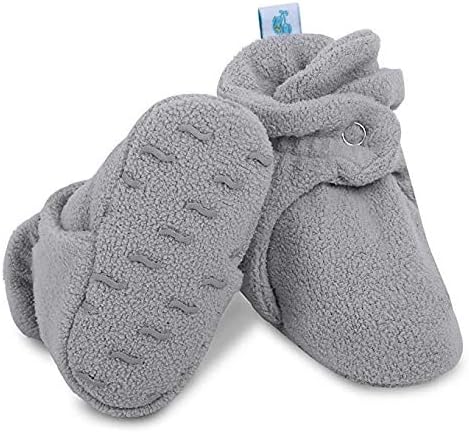 Fleece Baby Booties with Two Snap closure and Non Skid Bottoms