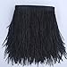 Sowder Ostrich Feathers Trims Fringe with Satin Ribbon Tape Dress Sewing Crafts Costumes Decoration Pack of 2 Yards(Black)