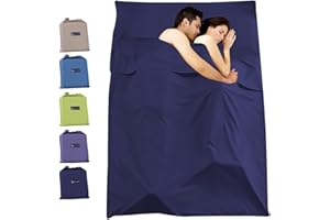 SISROL Sleeping Bag Liner Travel Camping Sheet, Lightweight Portable Sleeping Sheets for Outdoor Travel Backpacking Hiking Picnics Hotels