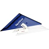 Liquidraw Adjustable Set Square, Clear Acrylic Triangle Ruler, 12in / 30cm | With Beveled Edge, Precision Angle and Layout Tool for Woodworking, Drafting and Construction, Storage Pouch Included