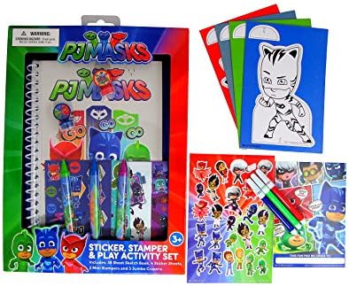 PJ Mask Stickers, Sketch Book, Coloring Board, Crayons, Markers &amp; Fun Pad by Little Boogers