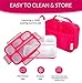 East World Bento Box Meal Prep and Food Storage Containers - Leak Proof Bento Boxes for Adults and Kids - With Lunch Bag, Cold Pack AND Cutlery! BPA Free Portion Control Container, Adult Lunch Box