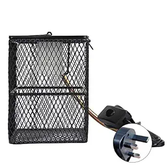 Reptile Heat Lampholder, Reptile Ceramics Lampholder Hot Bulb Switch Safety Cage Pet Incubator Heating Lampshade Supplies(UK220V)