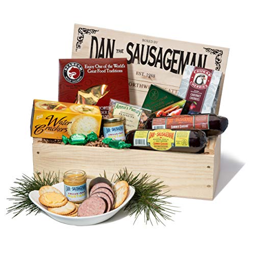 Dan the Sausageman's Favorite Gourmet Gift Basket -Featuring Dan's Original Sausage, Seabear Salmon, 100% Wisconsin Cheeses, and Dan's Sweet Hot Mustard