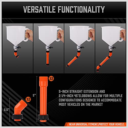 HORUSDY NoSpill Coolant Funnel Kit with Valve Switch, Radiator Bleeder