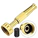 Homdox 2 Twist Hose Nozzles Sprayer Solid Brass Adjustable Hand Sprayer Heavy Duty High Pressure Sweeper Nozzle Outdoor Cleaning Tools Leak-Free with 6 Free Rubber Washers - Safe for Organic Gardens