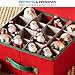 ZOBER Underbed Christmas Ornament Storage Box with Zippered Closure - Stores up to 64 Standard Christmas Ornaments, and Xmas Holiday Accessories Storage Container with Dividers