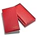 Men's/Women's Genuine Leather RFID Secured Ultra Slim and Spacious Bifold Wallet Purse Clutch - 11 Slots (7.3’’ X 3.5’’ X 0.5’’, Red)