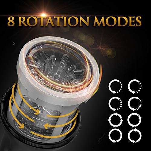Male Masturbator Cup with 8 Reversible Rotation Modes * 8 Fast Speeds, Automatic Men Masturbation Stroker with Pussy Ass Sleeve for Penis Stimulation, Fondlove Detachable Sex Toy for Adult Pleasure