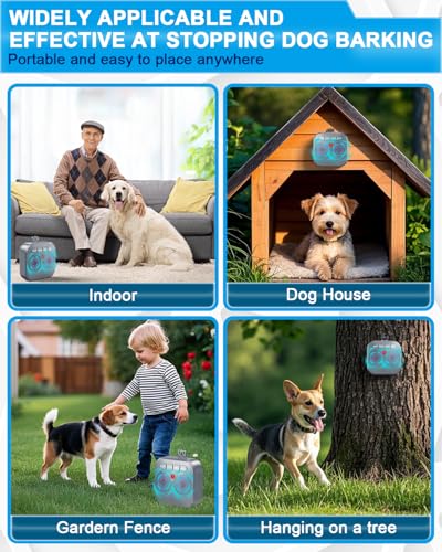 Anti Barking Device for Dogs, Humane Dog Barking Stopper with 3 Modes, Safe & Effective Ultrasonic Anti Barking Deterrent Home & Yard Use, Rechargeable 33FT Bark Box Stop Dog Barking
