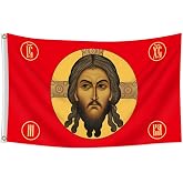 Jesus Imperial Gonfalon Christ Religion Faith Face Imperial Russian Flag 3 * 5 ft Flag tapestry Outdoor House Yard Flag Christ Gifts Banner