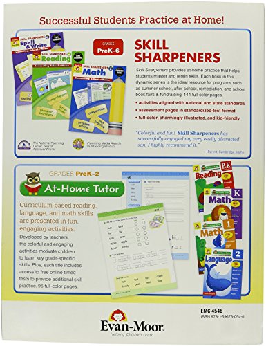 EVAN-MOOR 4546 Skill Sharpeners Math Book, Grade 2, 0.5" Height, 8.5" Width, 11" Length