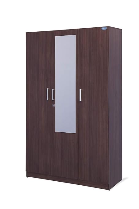 Nilkamal Reegan 3 Door Wardrobe With Mirror Wenge Amazon In