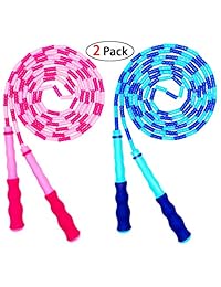 OHYAIAYN Cuerdas de salto de cuentas suaves, ajustable   libre segmentado Fitness Skipping cuerda para hombres, mujeres y niños mantener el ajuste, entrenamiento, entrenamiento y pérdida de peso   9 pies