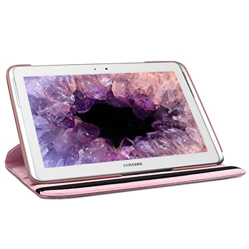kwmobile Case 360 for Samsung Galaxy Note 10.1 Case with stand - protective tablet cover with standing function in rose gold
