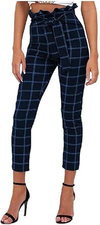 fitted plaid pants