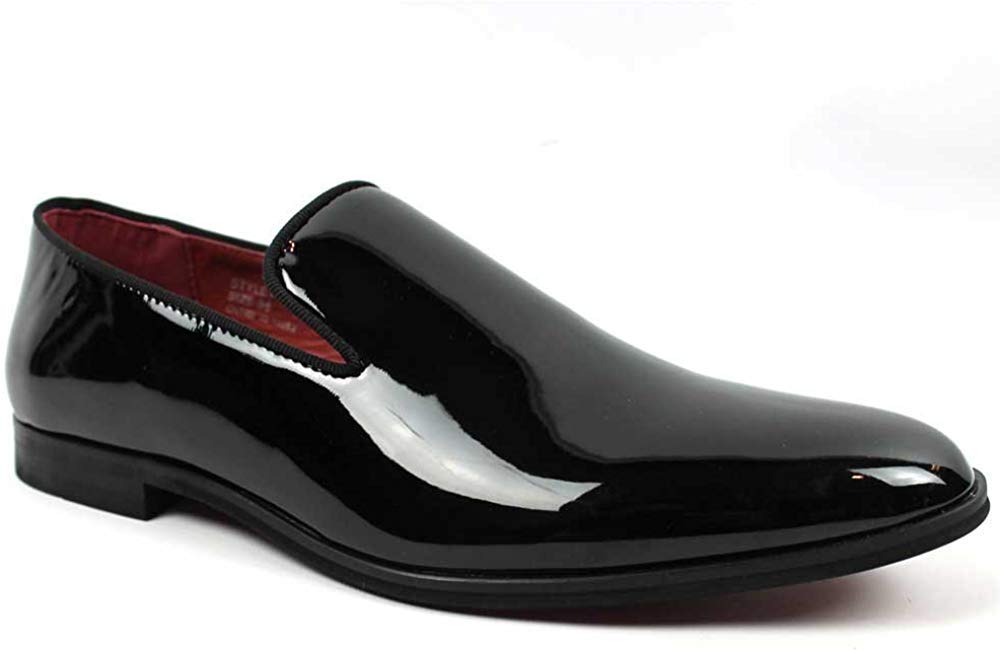 patent leather tuxedo loafers